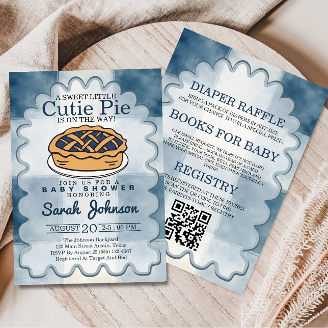 Invitation Tout En Un Petit Gâteau Arc-En-Ciel Ruban Gingham  (Créateur téléchargé)