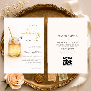 Invitation Tout en Un Petit Miel en Route Baby Shower