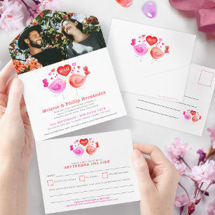 Invitation Tout En Un Photo anniversaire du mariage Inséparable avec RSV