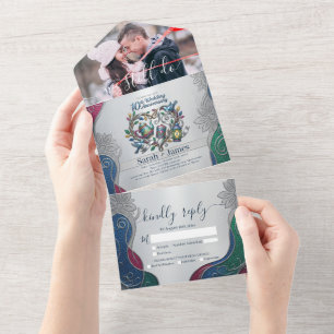 Invitation Tout En Un Photo de 10e anniversaire de mariage en aluminium