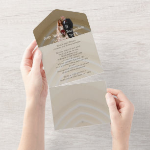 Invitation Tout En Un Photo de couple pour anniversaire de mariage d'or