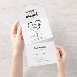 Invitation Tout En Un Photo de mon Humain Mariant Un Chien