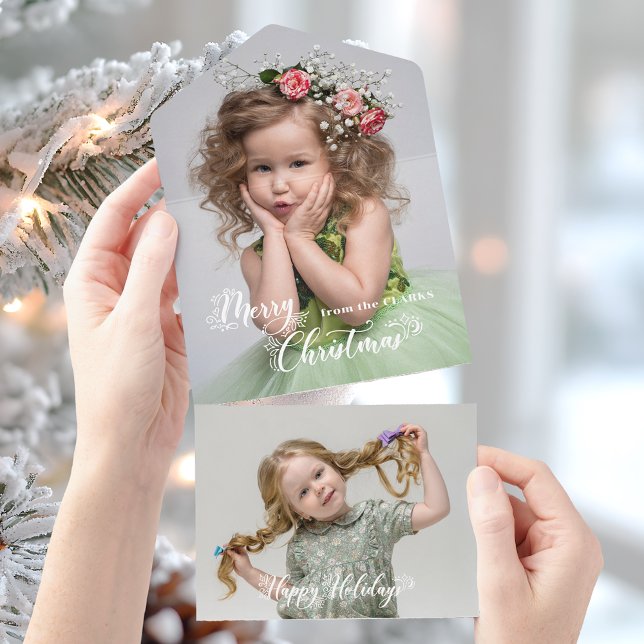 Invitation Tout En Un Photo de script joyeux Noël coutume festive (Créateur téléchargé)