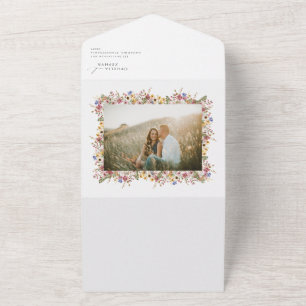 Invitation Tout En Un Photo Fleur sauvage Jardin Mariage de phoque et en