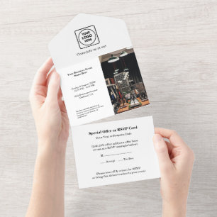 Invitation Tout En Un Photo Minimaliste   Tout-en-un pour Entreprise Pro