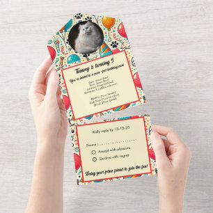 Invitation Tout En Un Photo personnalisable pour animaux de compagnie An
