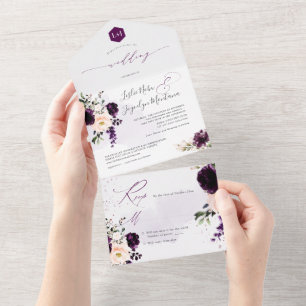 Invitation Tout En Un PixDezines Rustique Fleurs Roses H2 Pivoines