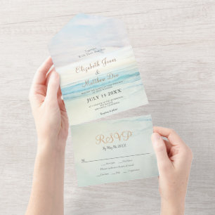 Invitation Tout En Un Plage Mariage Sunrise Beach
