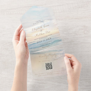 Invitation Tout En Un Plage Mariage Sunrise Beach
