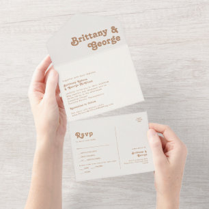 Invitation Tout En Un Plage Retro   Sceau d'ivoire et envoi