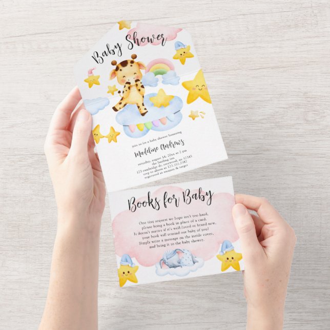 Invitation tout-en-un pour la Baby Shower de bébé  (Déchirure)