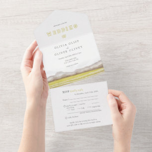 Invitation Tout En Un Prairies en fleurs Mariage