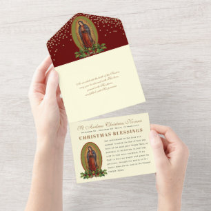 Invitation Tout En Un Prière de l'Avent de Noël Espagnol Guadalupe Noven