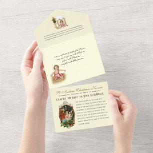 Invitation Tout En Un Prière de l'Avent de Noël Vintage Religieux Novena