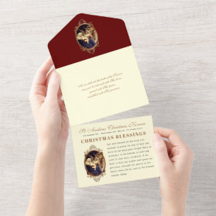 Invitation Tout En Un Prière de l'Avent de Noël Vintage Religieux Novena