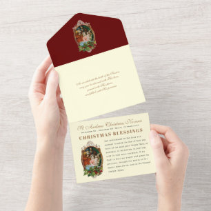 Invitation Tout En Un Prière de l'Avent de Noël Vintage Religieux Novena