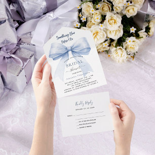 Invitation Tout En Un Quelque chose de bleu avant de faire arc Fête des