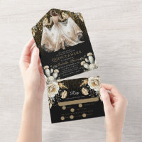 Quinceañera Luxe Noir Ivoire Or rsvp