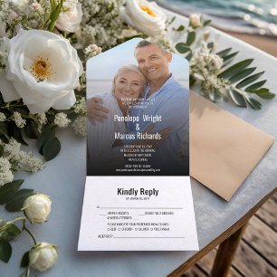 Invitation Tout En Un Radiant Happy Photo Mariage