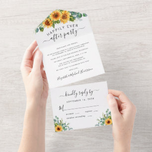 Invitation Tout En Un Réception de mariage à l'aquarelle eucalyptus tour