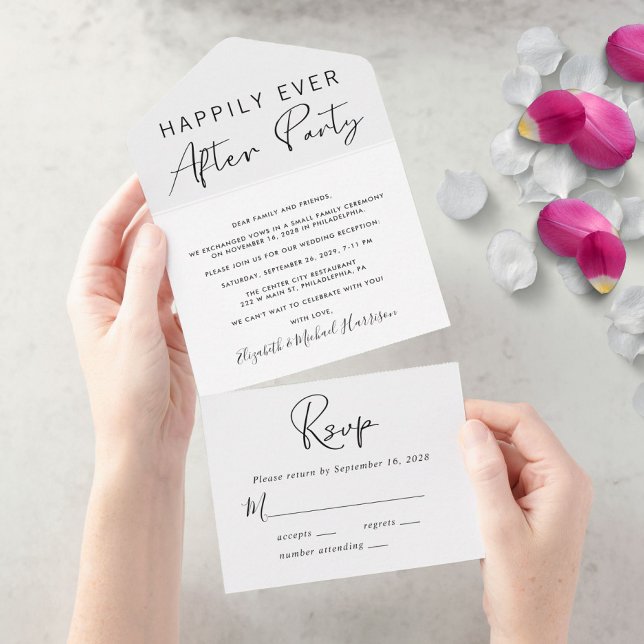 Invitation Tout En Un Réception de mariage et après pour toujours (Créateur téléchargé)