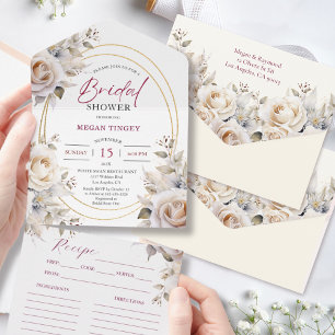 Invitation Tout En Un Recette de Fête des mariées Rose sauvage