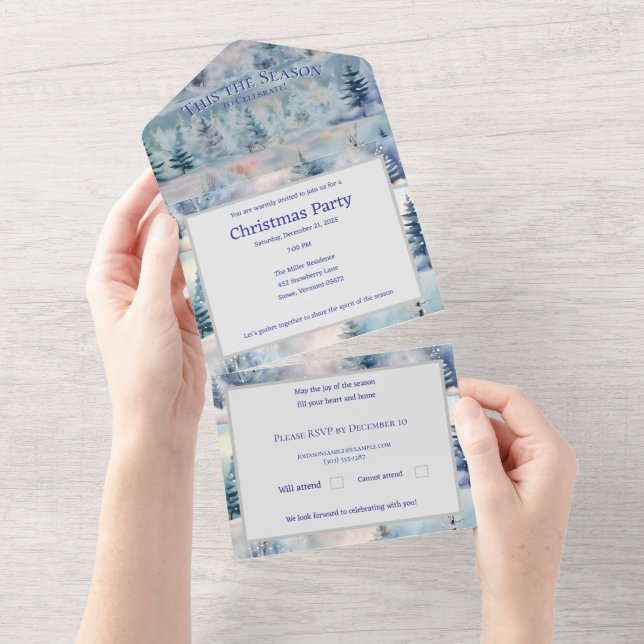 Invitation Tout En Un région des merveilles d'hiver - artistique (Déchirure)