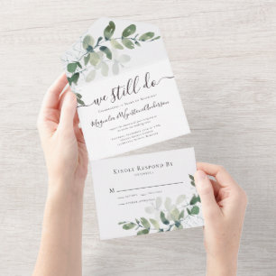 Invitation Tout En Un Renouvellement Russe de Vow Eucalyptus