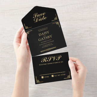 Invitation Tout En Un Réponse RSVP pour le Grand Gatsby