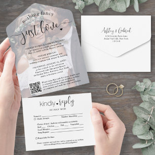 Invitation Tout En Un Rien De Fancy Just Love Elopement Réception Photo