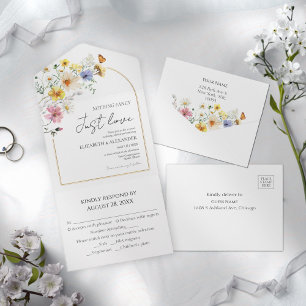 Invitation Tout En Un Rien De Fancy Juste Amour   Fleur sauvage Mariage 
