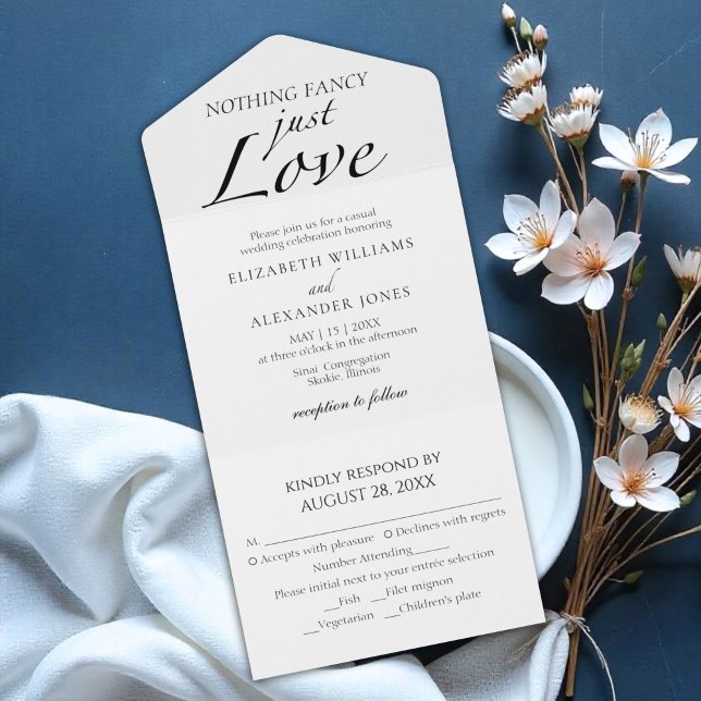 Invitation Tout En Un Rien De Fancy Juste Amour | Mariage tout en un (Créateur téléchargé)
