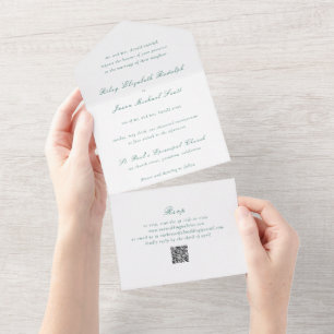 Invitation Tout En Un Riley Emerald Green Mariage élégant