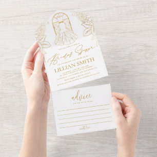 Invitation Tout En Un Robes Élégantes pour Baby Shower