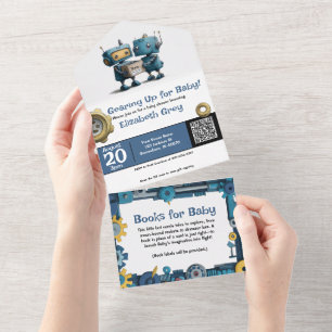 Invitation Tout En Un Robot se prépare pour Baby & Livres