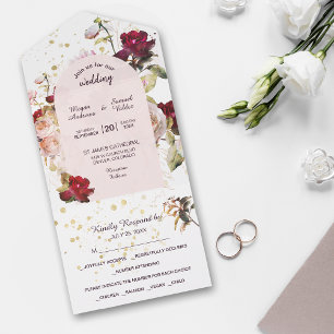 Invitation Tout En Un Rose rose rouge de Bourgogne photo