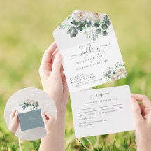 Roses blanches complètes Mariage floral RSVP