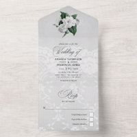 Roses blanches vintage et robe de mariée en dentel