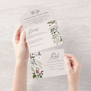 Invitation Tout En Un rouille fleurie couronne tomber tout dans une seul