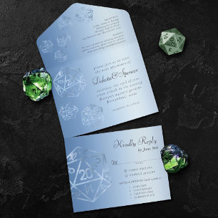 Invitation Tout En Un RPG Luxe   Imaginaire bleu Tabletop Gamer Entree