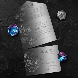 Invitation Tout En Un RPG Luxe   Onyx Sheen Imaginaire Tabletop Jeu Dice