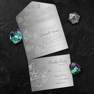 Invitation Tout En Un RPG Luxe Table de jeu rétro dés de joueur de fan