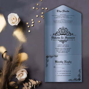 Invitation Tout En Un RPG Vintage Blue Sheen Joueur de jeu de société