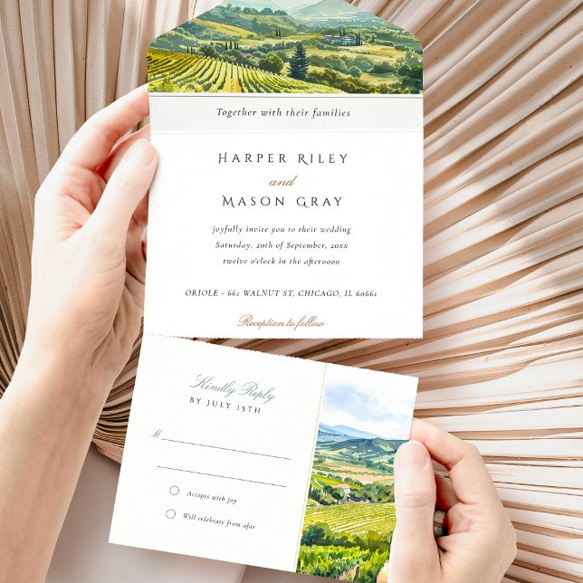 Invitation Tout En Un RSVP tout-en-un Napa Valley (Créateur téléchargé)