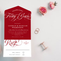 Ruby Red White 40th Wedding Anniversary