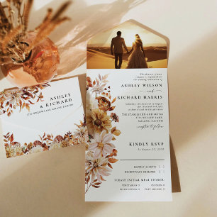 Invitation Tout En Un Rustic Fall quitte Mariage