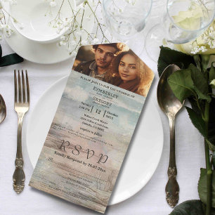 Invitation Tout En Un Rustic Ocean Beach Paysage Abstrait Minimaliste