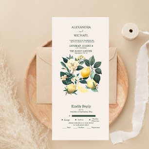 Invitation Tout En Un Rustique Aquarelle Citrus Mariage Tout en un Invit