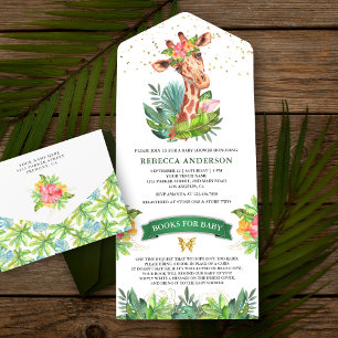 Invitation Tout En Un Rustique Tropical Jungle Safari Baby shower de la
