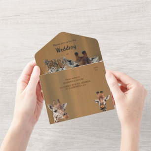 Invitation Tout En Un Safari Wildlife All in One Wedding Inviter